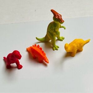 Dinosaur Action Figure Toy Lot of 4 Bright Color Multi Sizes Kids Toys Learning